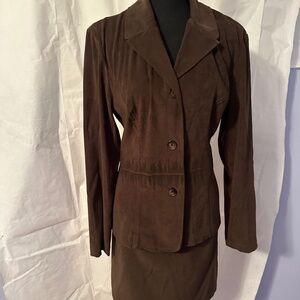 Dawn Joy Brown Women's Suit with Jacket Detail Size 13/14
